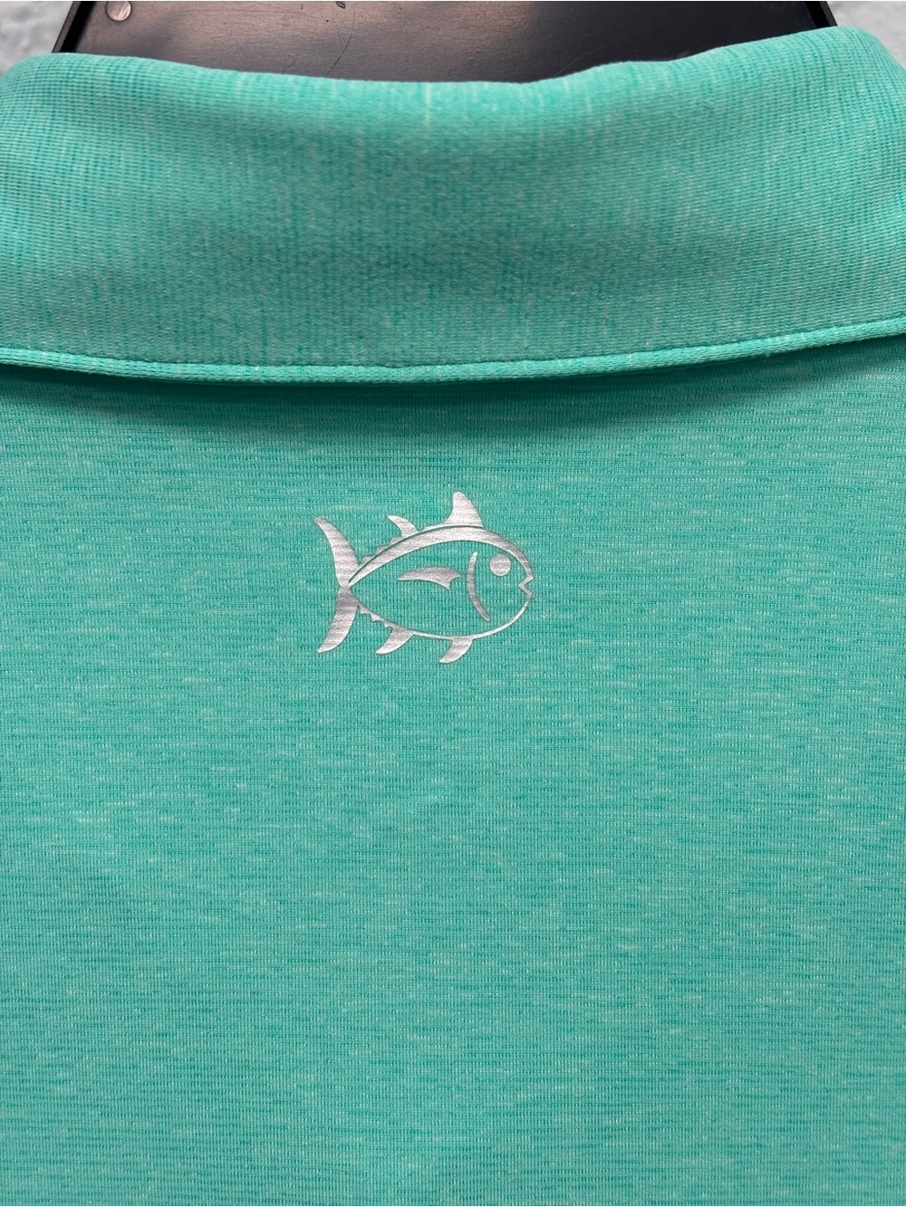Southern Tide XXL brreeze Performance Polo in #3021 Heather Turtle Green - Picture 10 of 12